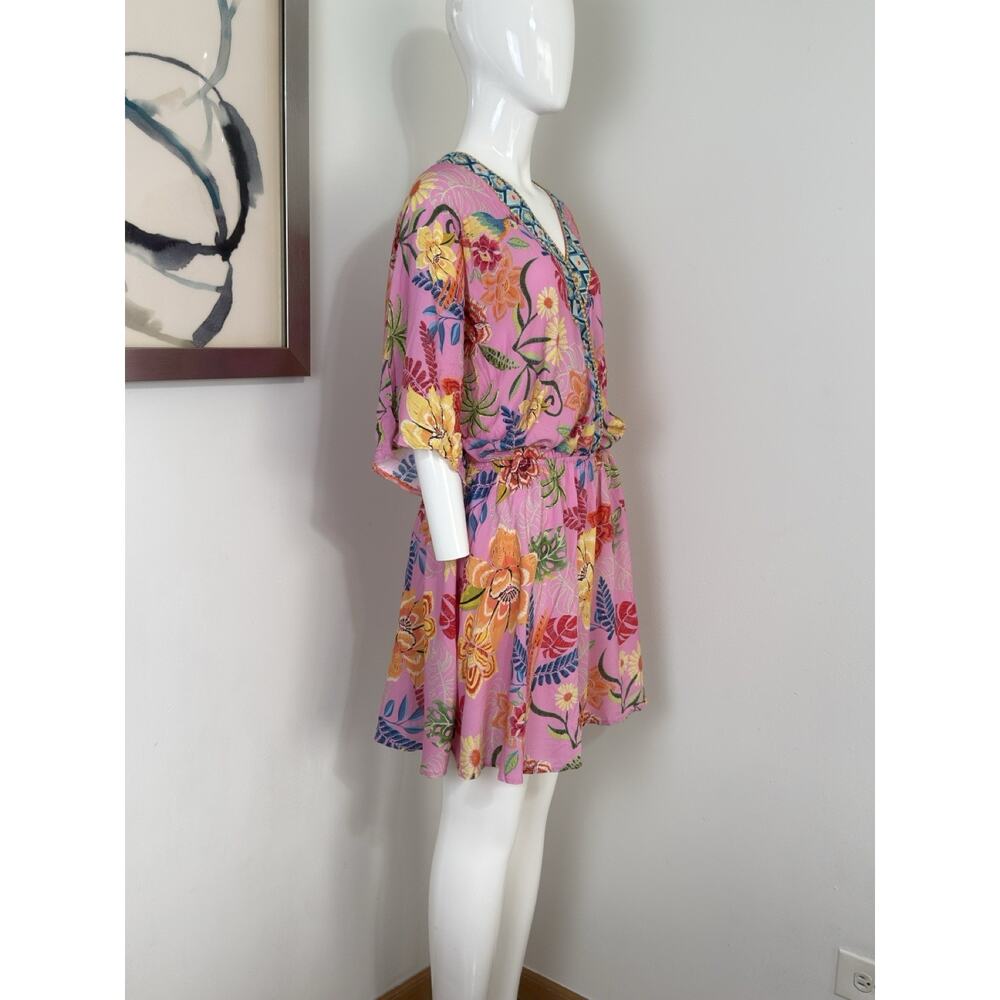 Cupshe Women Tropical Dolman Sleeve Mini Dress Coverup Beach Resort Rayon L NWT - Picture 4 of 16